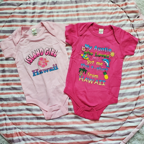 Other - Hawaiian Baby Girl Short Sleeve Bodysuits